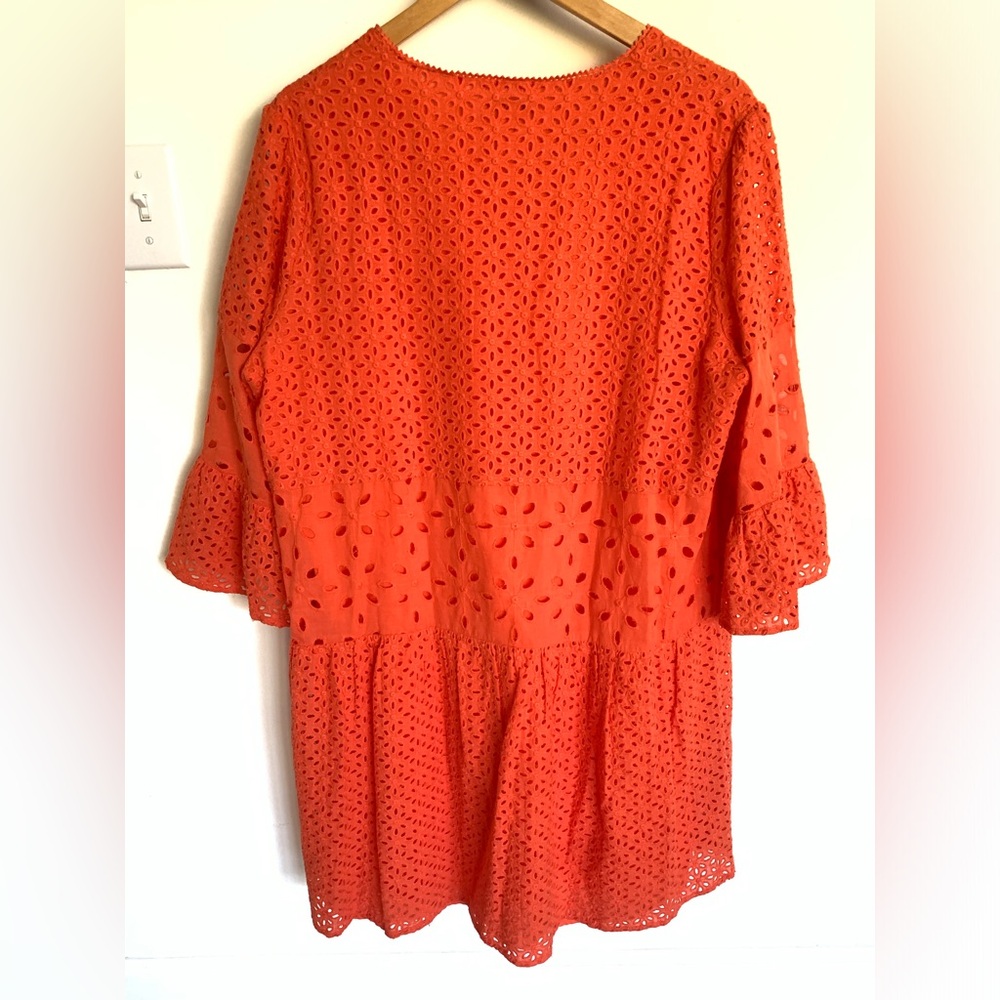 NWT Tyler Boe Ingrid Eyelet Skimmer Orange Dress - Picture 8 of 8